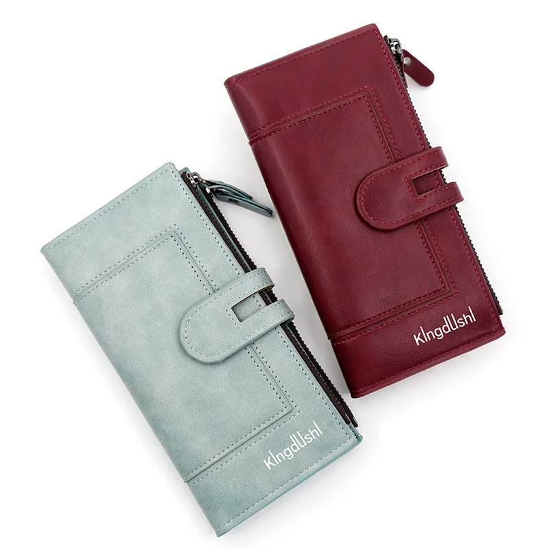 

Fashionable Women's Long Wallet, Large Capacity European and American Phone Bag Zipper Synthetic Leather Multi Card Carrying Bag