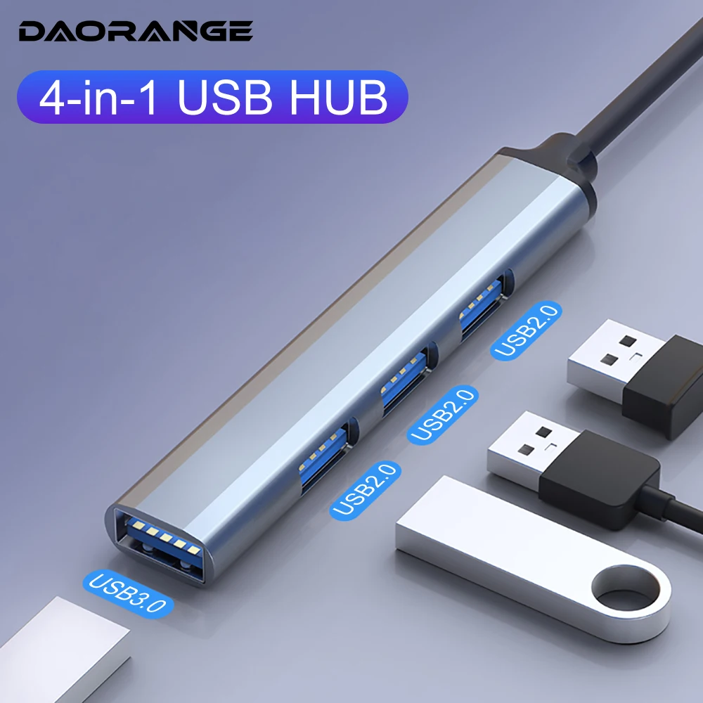 

4 in 1 USB C 3.0 HUB Type C Laptop Adapter For MacBook Pro Splitter Adapter For Samsung DELL Lenovo Laptop Smart Phone USB Hub