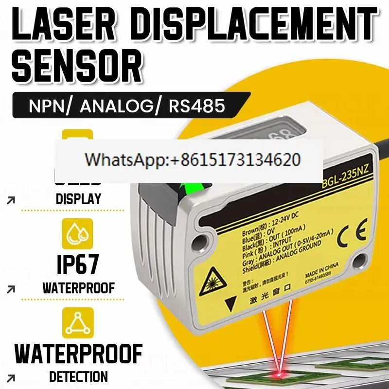 Achieve exceptional accuracy with this high precision displacement sensor designed for reliable distance and height
