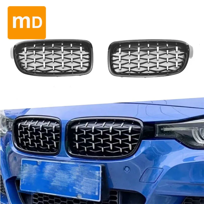 Glossy Black Radiator Grilles For 2013-2018 BMW 3 Series F30 Starry Sky Edition Double Kidney Hood Gloss Black Car Accessories