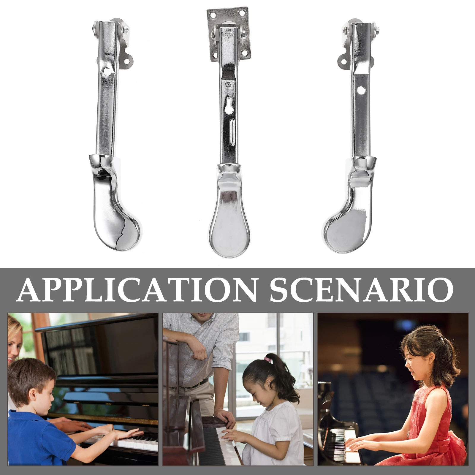 

3 Pcs Piano Footsteps Durable Pedals Sustain Connection Alloy Replacement Universal Sturdy