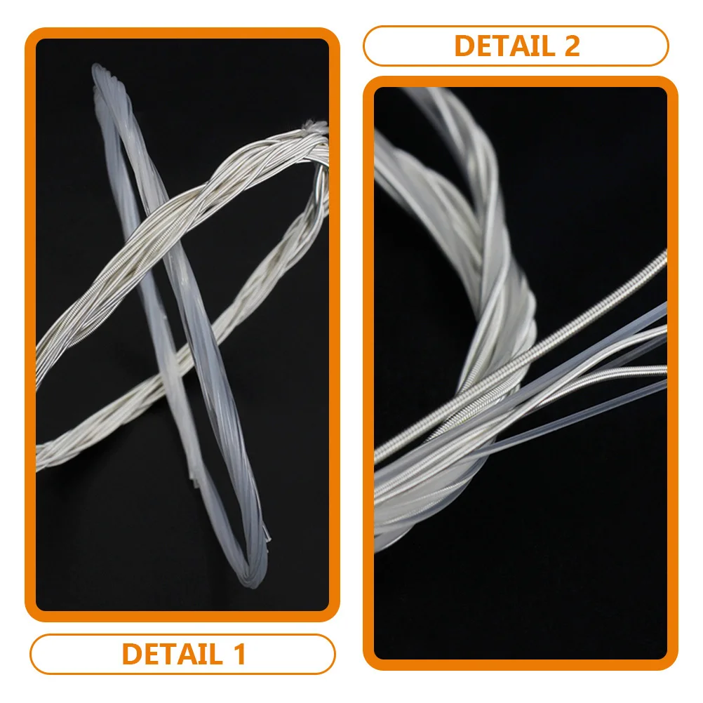 6 قطعة سلاسل الغيتار الكلاسيكي دائم الغيتار الصوتية استبدال سلاسل أداة عزف موسيقى النايلون سلسلة معدنية مجموعة