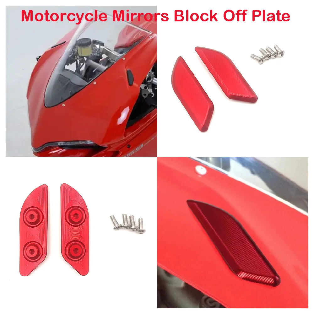 

Fits for Ducati 1299 Panigale 1299S 959 Corse ABS 2015-2019 Motorcycle Mirror Block Off Plates Mirrors Hole Base Decorative Caps