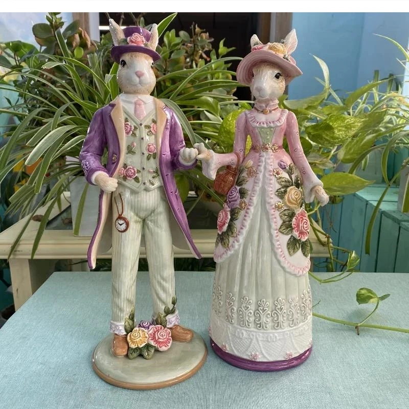 

pair of couple ceramic ornaments decor room decoration cabinet porch