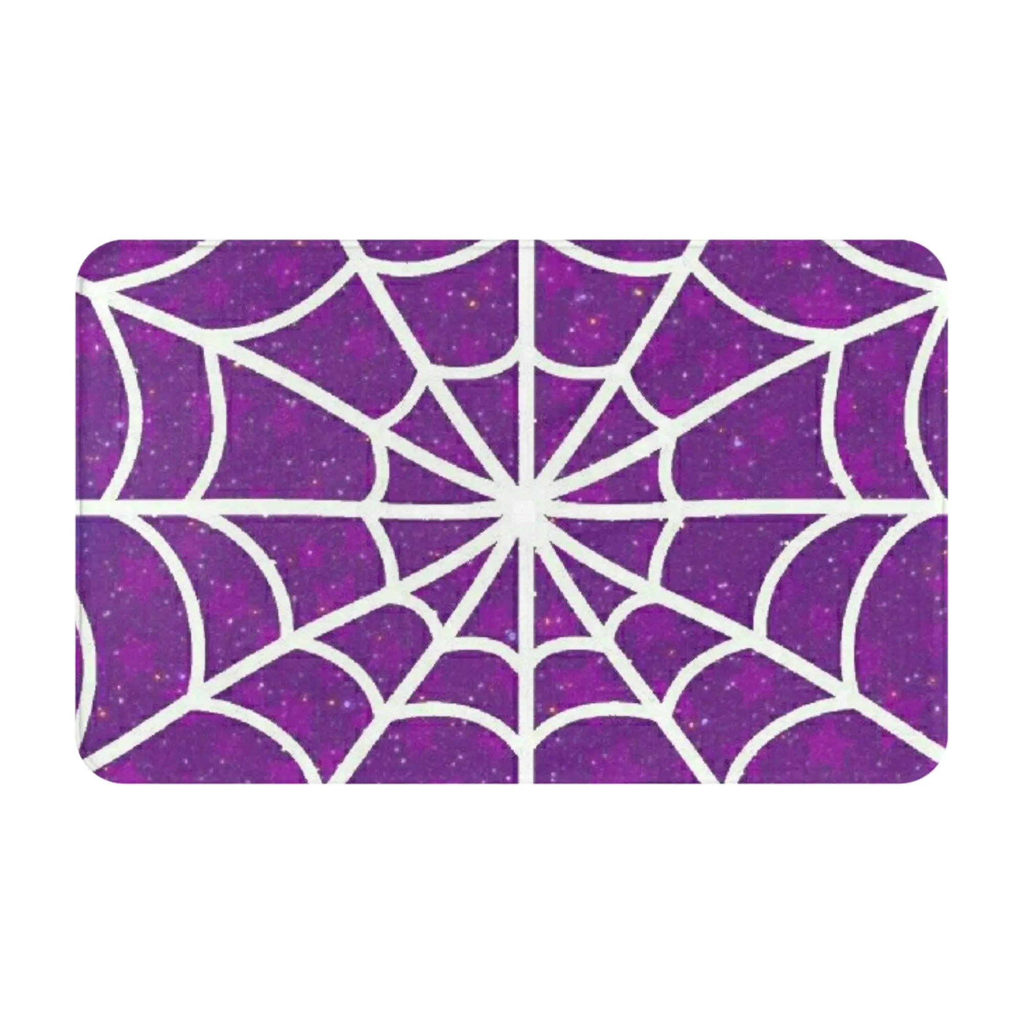 Purple Glitter Spiderweb Texture Non-slip Doormat Bath Mat  Welcome PatternHomeDecor