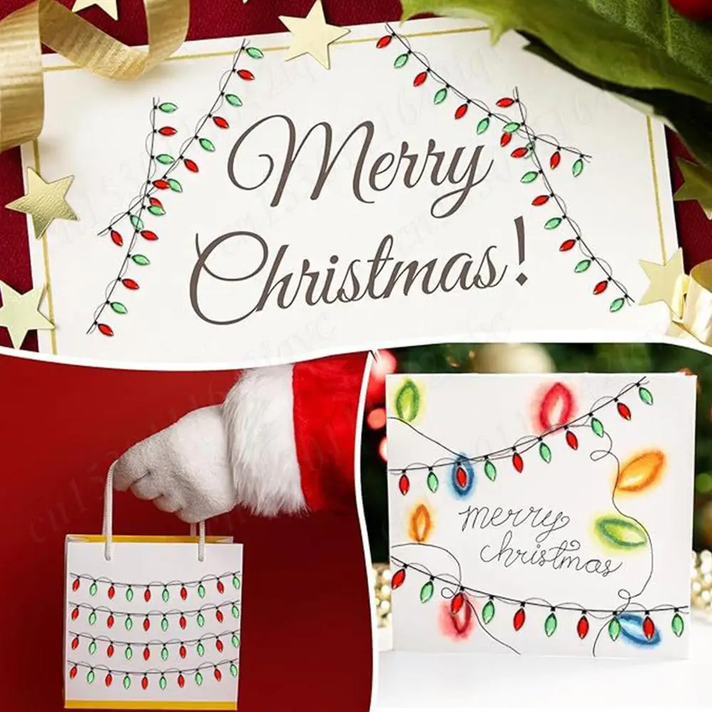 4/8/16 قطعة عيد الميلاد أضواء ملصق صغير شكل ورقة ملصقات الأبعاد حلية ل المغلف سجل القصاصات هدية DIY بها بنفسك لوازم