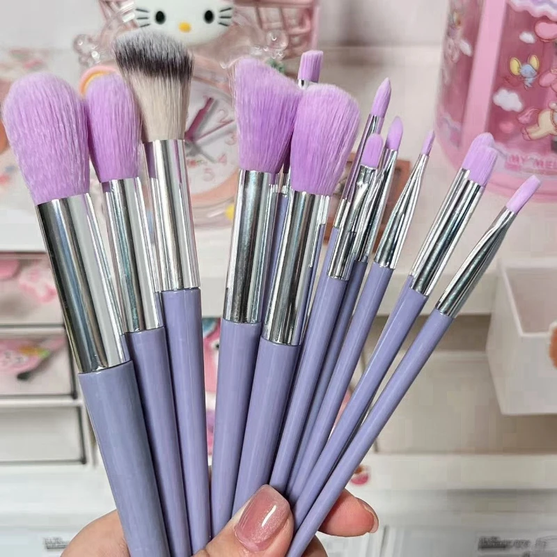 13 メイクブラシセット ルースパウダーブラシ ブラッシュブラシ アイシャドウブラシ 初心者向け 手頃な価格のポータブル ソフトヘア トラベルメイクブラシ