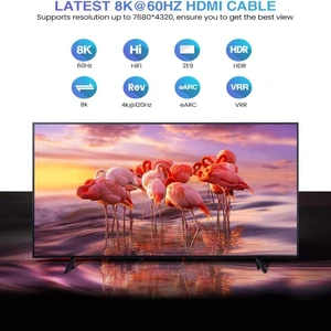 Uzun kablo 8K HDMI 2.1, 48gbps, örgülü kablo-yüksek hızlı 4K @ 120 Hz ve 8K @ 60hz, Roku TV/PS5/PS4/HDTV/RTX 3080 3090 ile geriye dönük uyumlu 6 Büyük satış-uzun hdmı kablosu-no. 2
