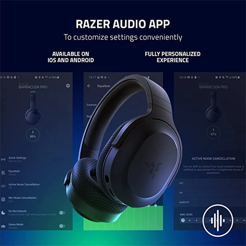 Imagem -03 - Razer Barracuda x Wireless Gaming Mobile Headconjunto 2023 Modelo 2.4ghz sem Fio Mais Bluetooth-drivers Leves 250g 40 mm