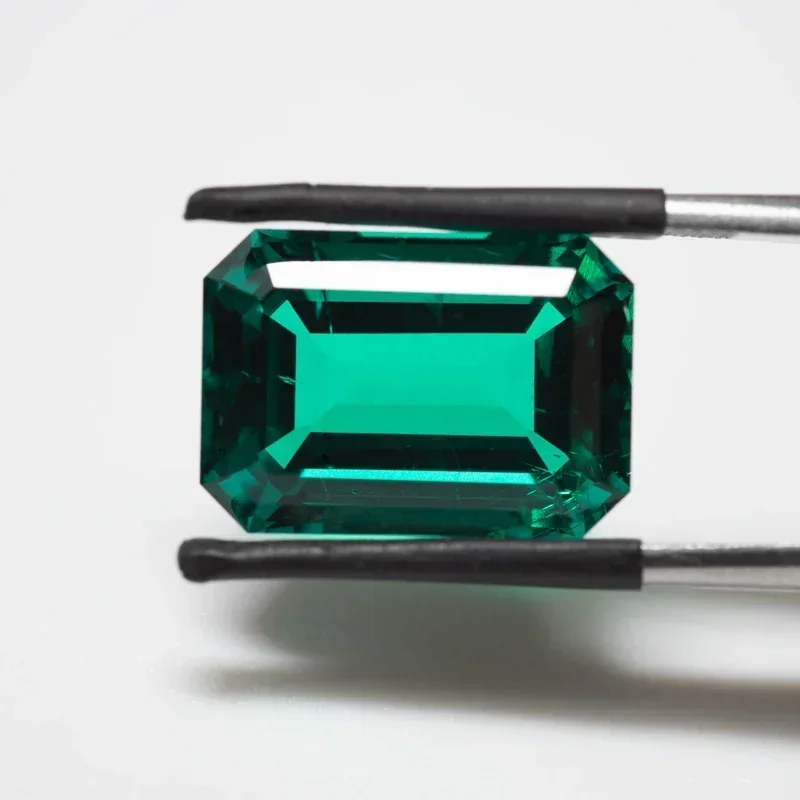 مختبر الزمرد مستطيل الشكل كولومبيا الحرارية المائية حجم 10x14 مللي متر Diy بها بنفسك مواد صنع المجوهرات اختيار AGL شهادة