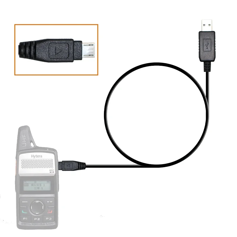 PC69 Walkie Talkie USB To Micro USB Programming Cable for Hytera Handheld Radio PD365 PD362 PD360 TD360 TD350 BD302 BD300 PD355