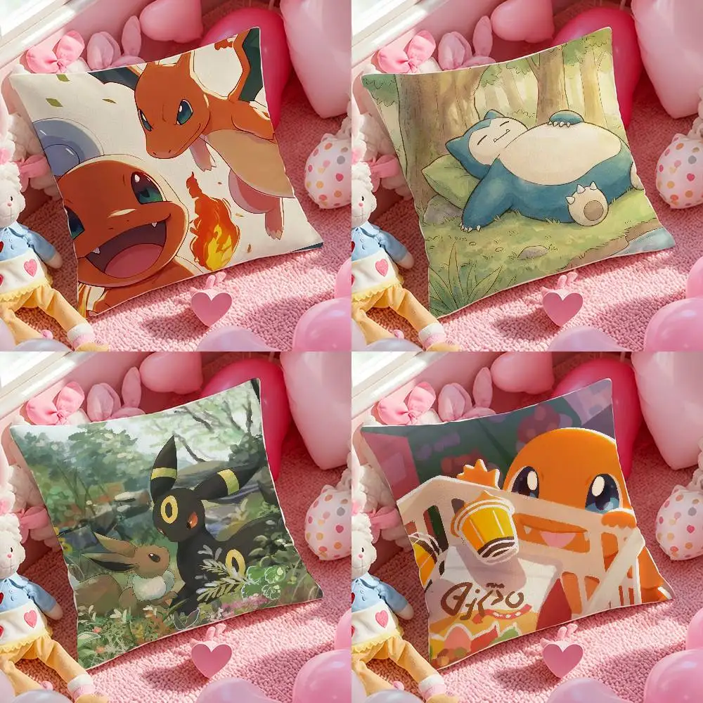 Pokemon Leafeon Anime Plush Pillow Cover Soft Short Plush Cushion Cover For Sofa Bedroom Home Decor Gift Decoration