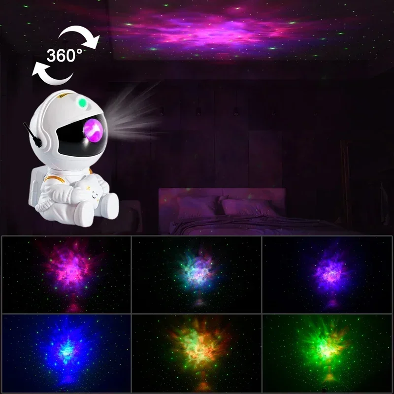 Star Projector Galaxy Night Light Astronaut Space Projector Starry Nebula Ceiling LED Lamp for Bedroom Home Decorative kids gift