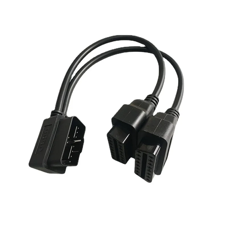 1 To 2 OBD Connector Adapter Cable, 30CM OBD2 16 Pin Cable Extension Splitter Male To Dual Female Y OBD 16Pin Cable