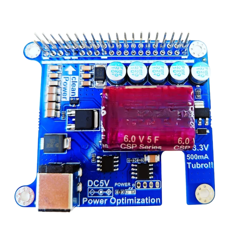 DC 5V Input Power Stabilization Expansion Board with for 5f Supercapacitor Stage Filtering and 3. for 3v Low Noise Output