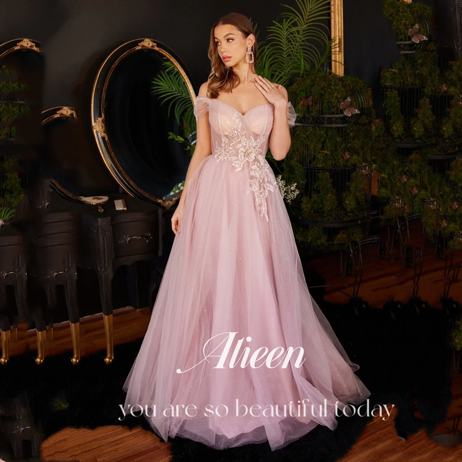 فساتين سهرة نسائية فاخرة من Aileen Vestidos De Festa للمناسبات الخاصة فساتين حفلات أنيقة وردية اللون 2025 #1