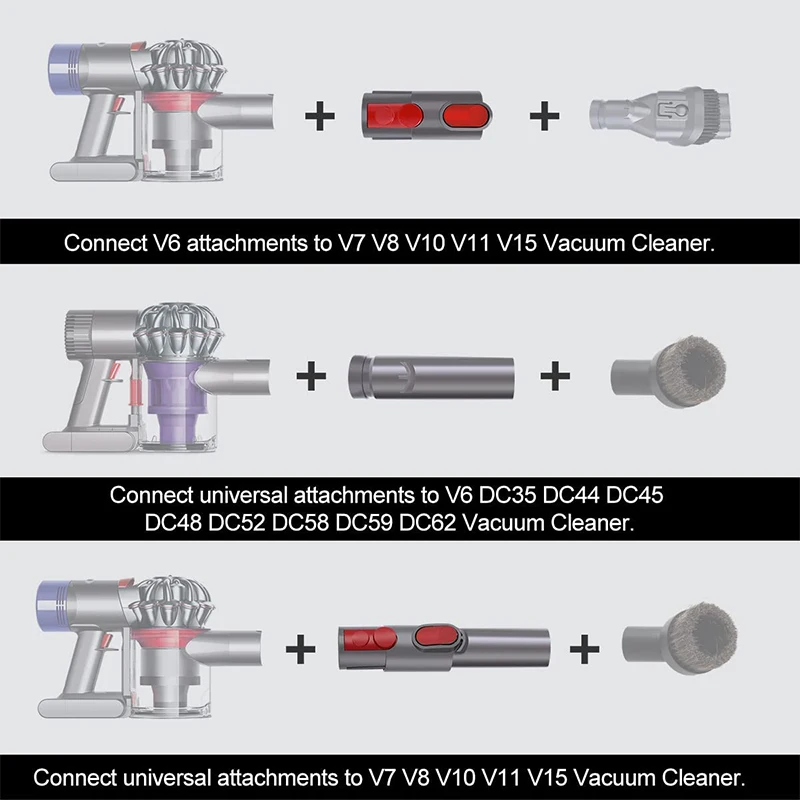 Attachment Adapter Compatible with Dyson V15 V12 V11 V10 V8 V7 V6 Outsize Vacuum Cleaner, Universal Tool Adaptor Convertor