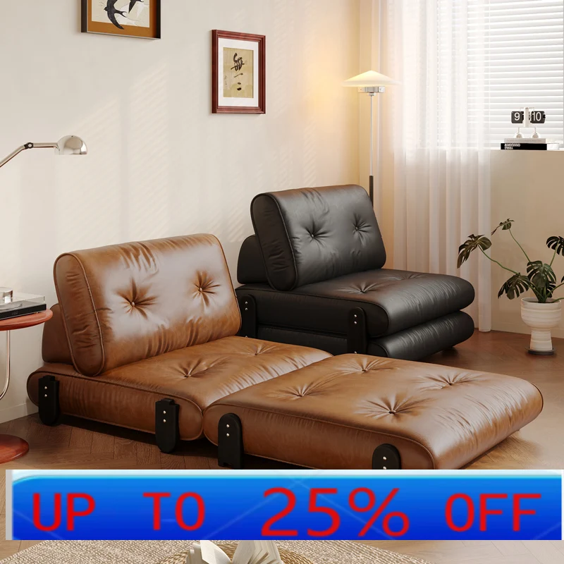 LMM  Folding Sofa Bed Small Apartment Multi-Functional Dual-Use Single Leather Sofa Bed