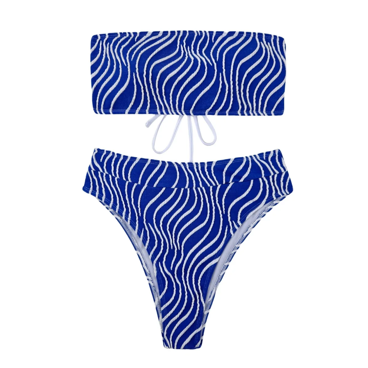 European and American new swimsuit women's multi-color split sexy bikini striped beach swimsuit