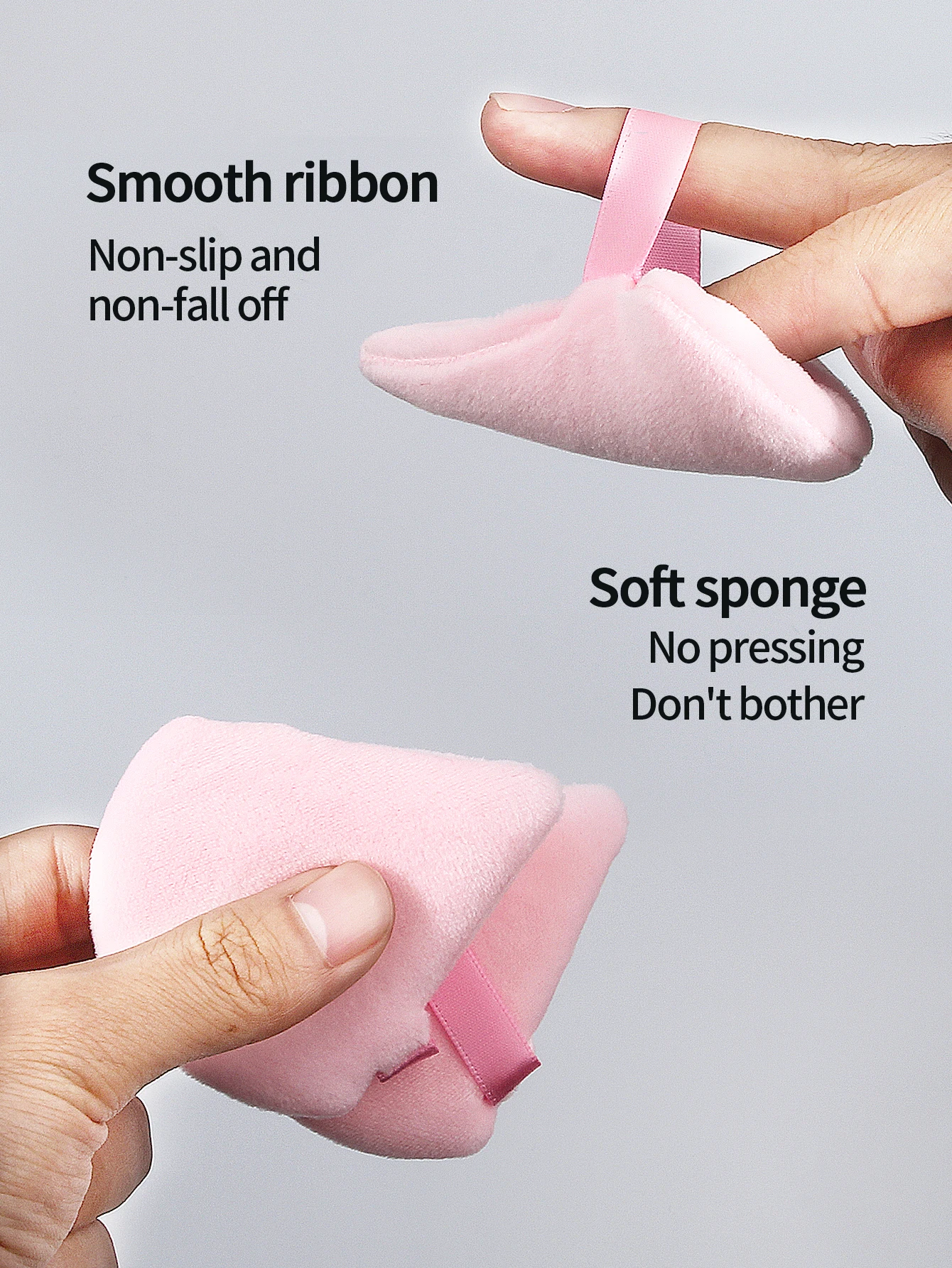 5 peças de sopro de pó triangular rosa mais vendido, uma ferramenta de maquiagem facial de dupla finalidade seca e molhada que não colheita em pó