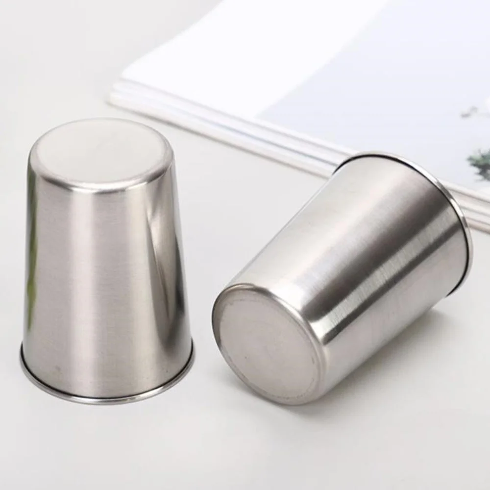 100pcs 180ml Drinking Stainless Steel Cups Water Wine Beer Whiskey Mugs Outdoor Travel Cup Copas De Acero Inoxidable