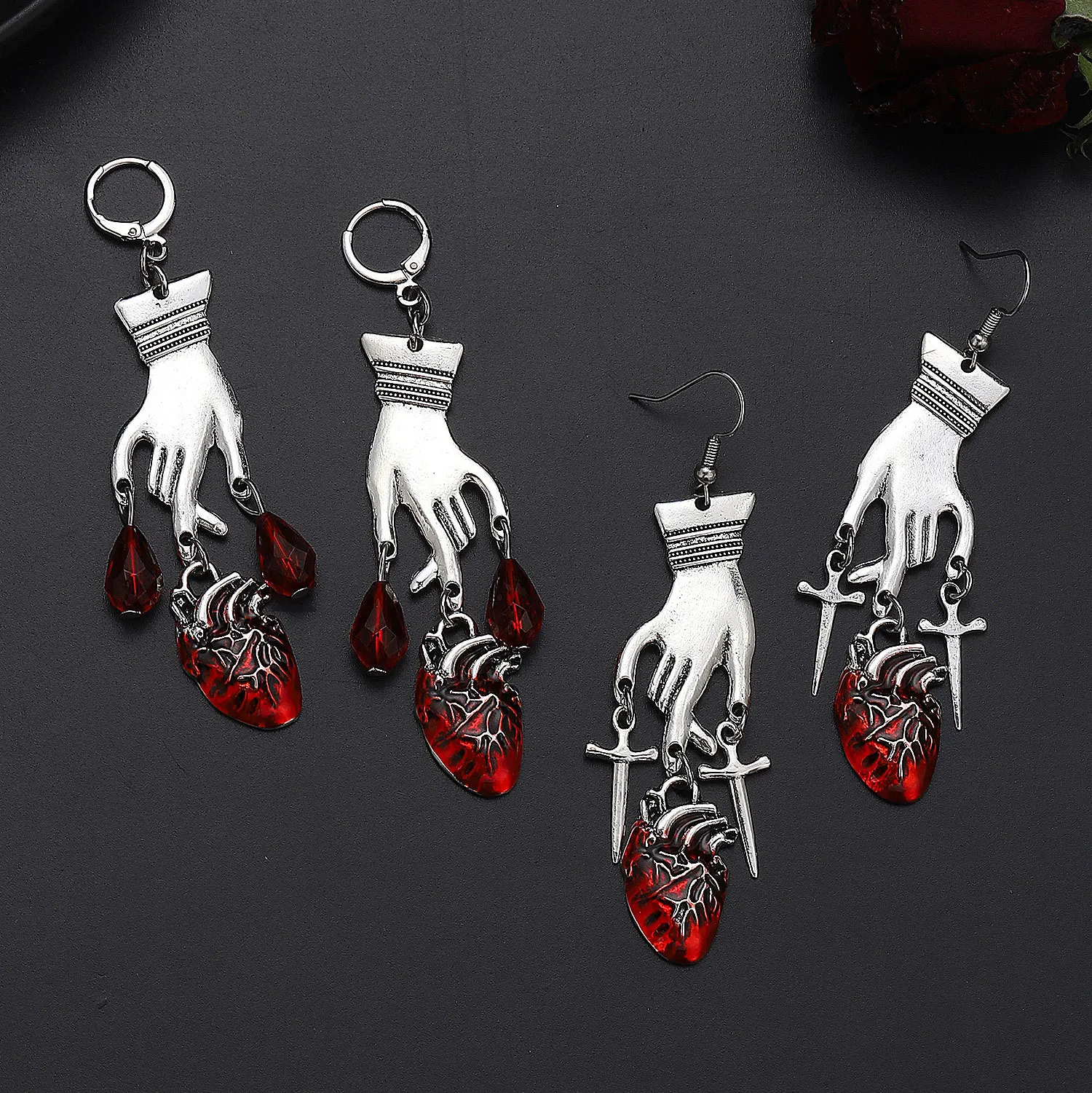 New Halloween Long Drop Acrylic Earrings For Women Goth Terrifying Body Jewelry Accessories Horror Skull Party Jewelry Gift