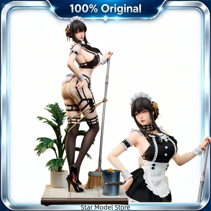 In Stock 1/4 Scale Maid Costume Anime Girl PVC Anime Character Collectible Display Toy Desktop Decoration Gifts