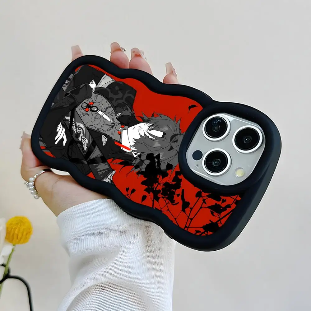 

HSR Blade Wavy Edge TPU Mobile Phone Case for iPhone 17 16 15 14 13 12 11 Air Pro Max Plus Colorful Cover