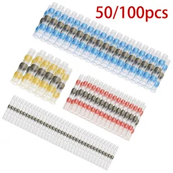 50/100/200Pcs Waterproof Solder Seal Heat Connector Shrink Butt Connectors Lug Terminals Electrical Wire Car Insulated Terminal