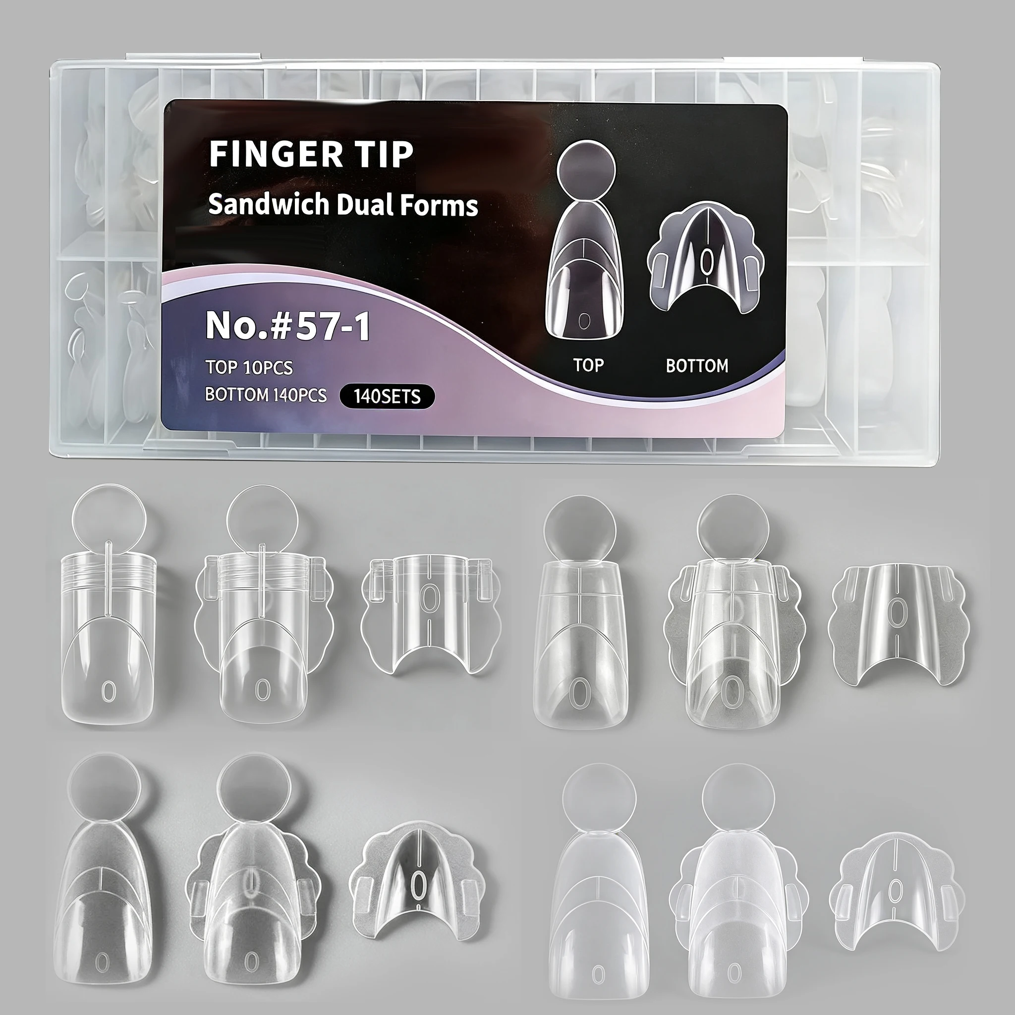 

280 шт. матовых двойных форм для наращивания ногтей, двухслойные, 2026, короткие квадратные, овальные, круглые, верхние и нижние формы для маникюра