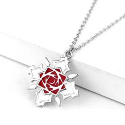 Hot Sale Janpanese Anime Vampire Knight Rose Flower Logo Metal Necklace Yuki Kaname Zero Yuuki Manga Necklace Charm Pendants