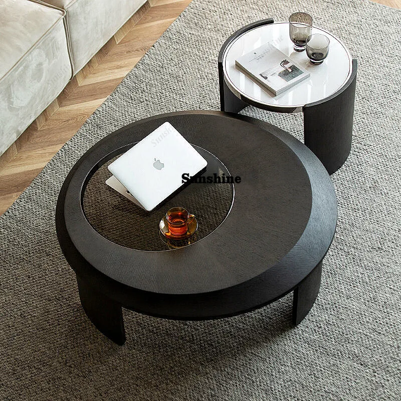 

Living room home modern Italian minimalist black coffee table table