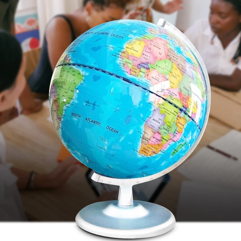 23Cm LED Luminous Globe Metal Bracket Day And Night Earth World Map Suitable For Scientific Exploration/School Teaching