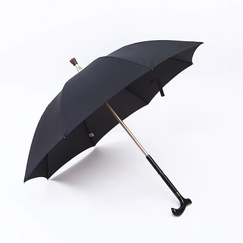 Self-defense Long-handle Windproof UV Protection Business Cane Umbrella Suitable for Climbing Hiking Hanging Out On Raining