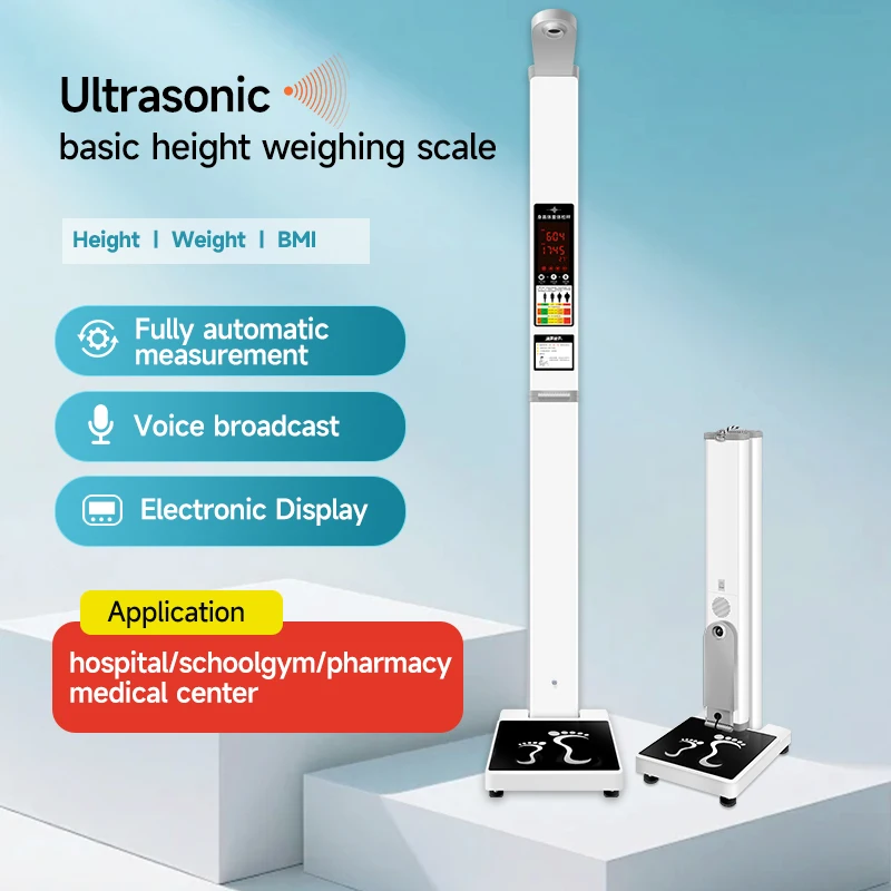 Supported Coin-Operated Digital LED Automatic Height and Weight Scale for Clinic Pharmacy Mall Use