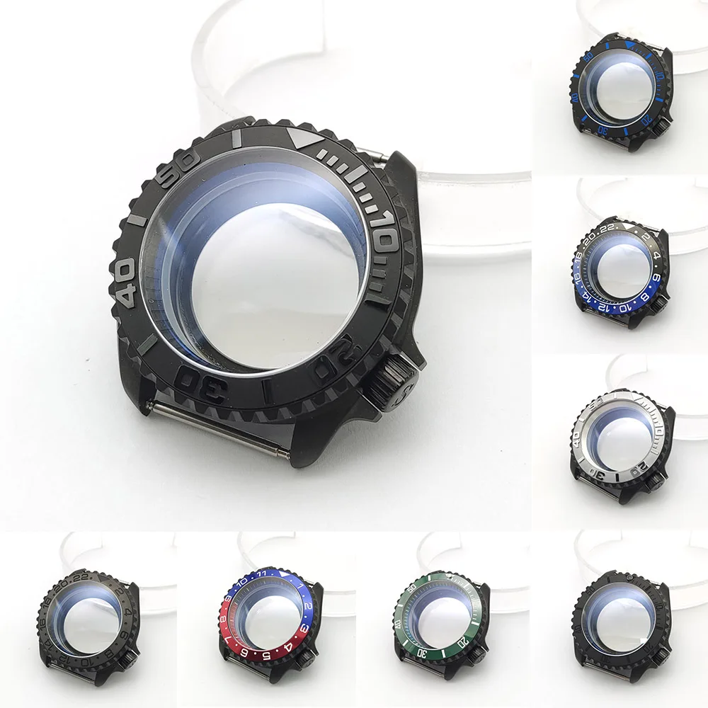 Casing tahan air baja tahan karat 41MM untuk mesin jam NH35 36 70, penutup kaca safir