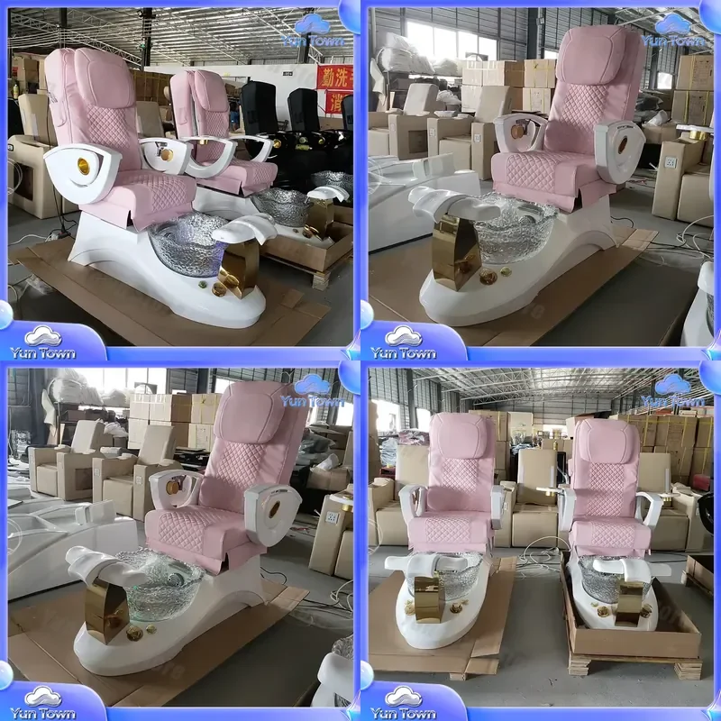 High Quality Modern Salon Furniture for Pedicure Spa Chair Massage Foot Spa Chair for Manicure Salon Pink Beauty Chair for
