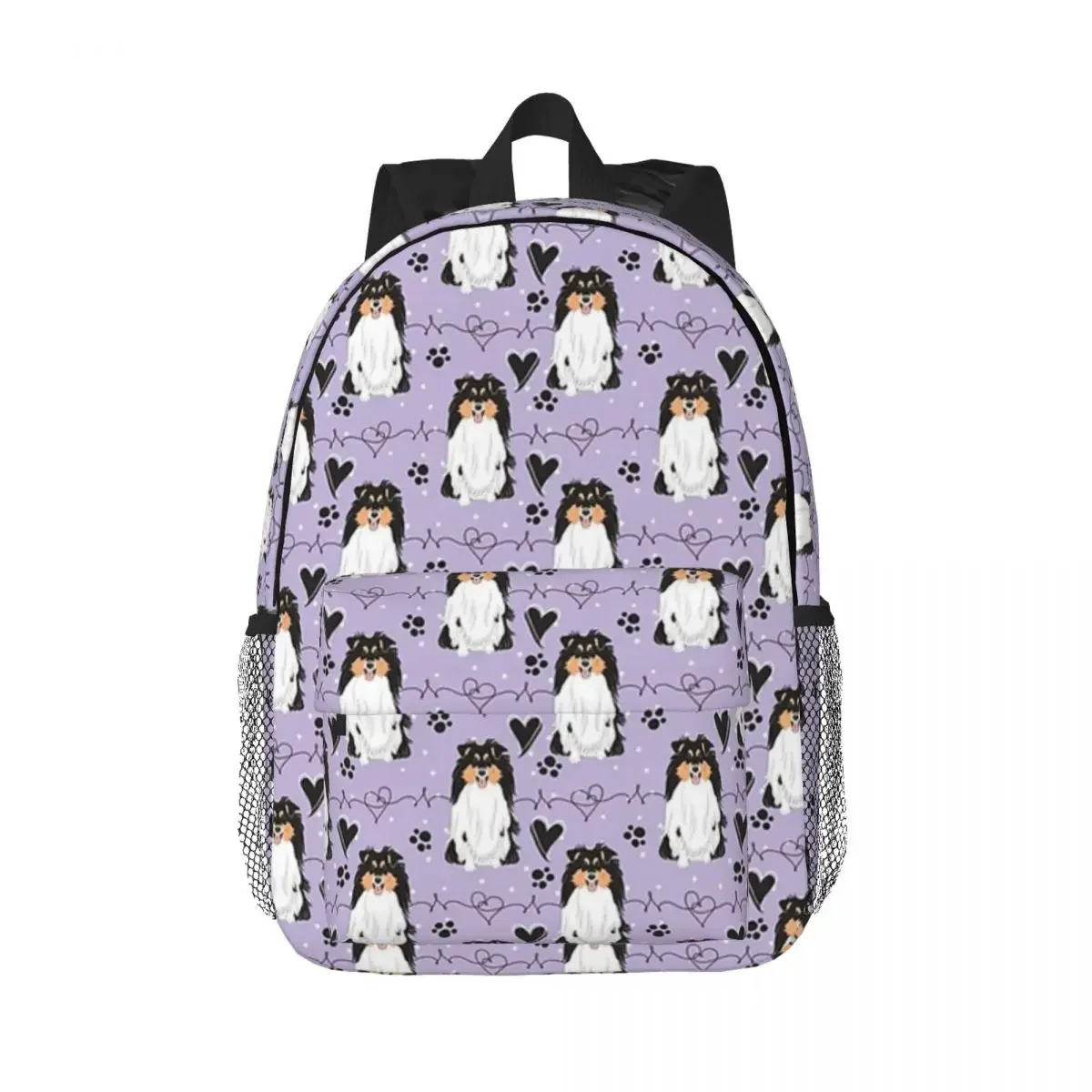 LOVE Tri Color Sheltie Dog Shetland Sheepdog Backpacks Boys Girls Bookbag Children School Bags Laptop Rucksack Shoulder Bag