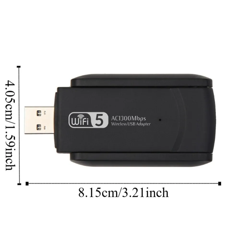 Adaptador usb wifi de banda dupla, 2 antenas, design 2.4g/5ghz, 1300mbps, dongle wi-fi, interface usb3.0 poderosa, placa de rede sem fio