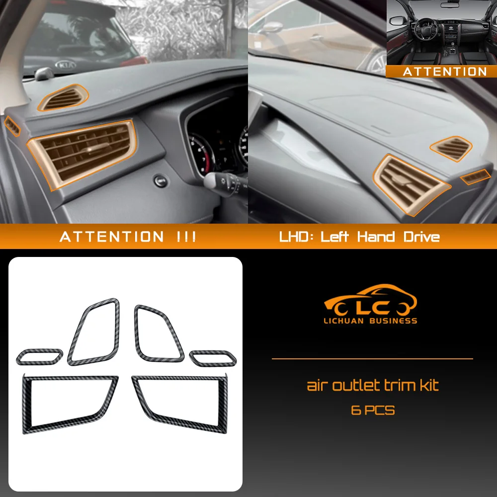 Para LHD Xpander Mitsubishi Xpander Cross 2016-2026 cubierta embellecedora de marco de salida de aire ABS Color de fibra de carbono