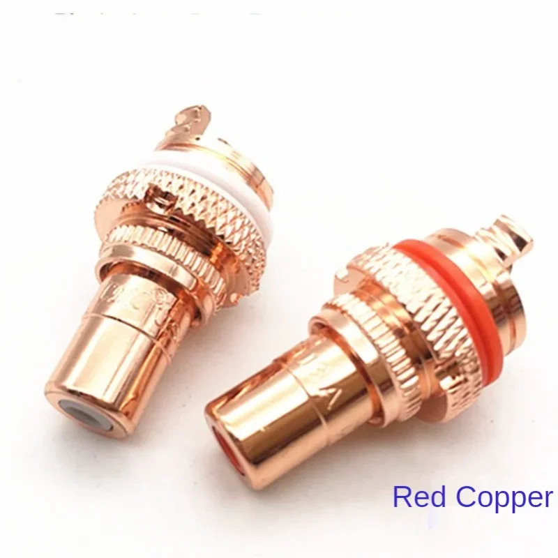 2Pcs/lot High Quality CMC Copper Gold Plated RCA Female Plug Socket Terminal Jack Socket AV Audio Video Connector Adapter