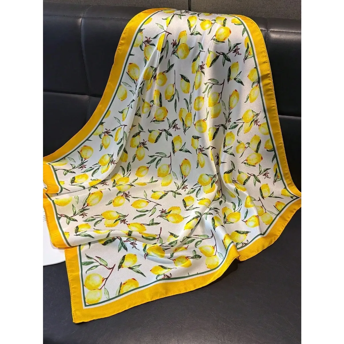 

70cm Imitation Silk Square Scarf for Women, Lightweight Printed Neck Wrap, Versatile Daily Fashion Accessory