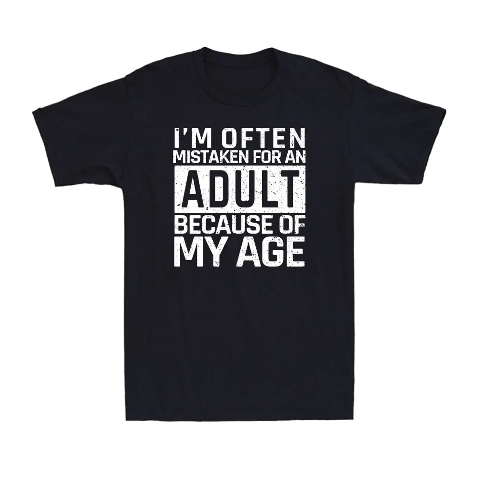Ich werde oft wegen meines Alters mit einem Erwachsenen verwechselt lustiger Spruch Herren T Shirt vintage Washed homme