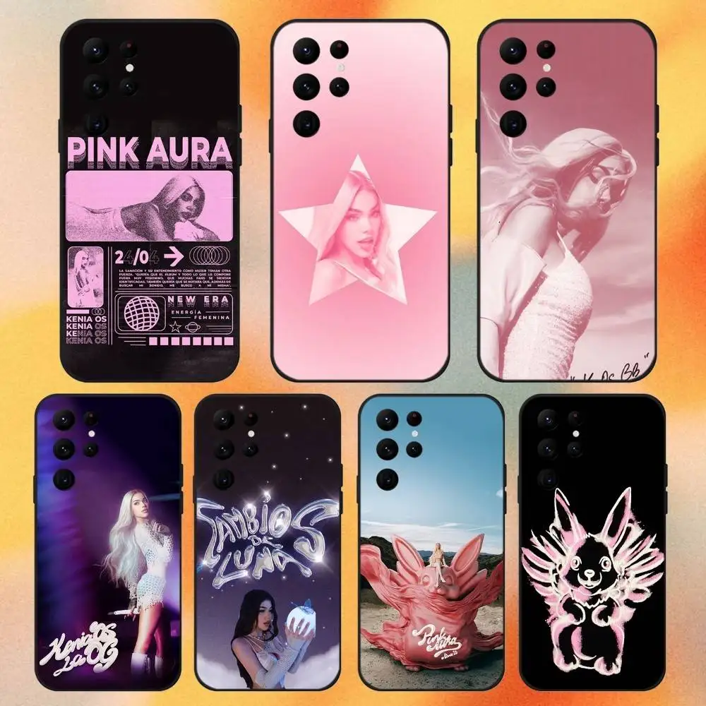 

Kenia Os Pink Aura Phone Case For Samsung S 25,24,23,22,30,21,10,9,Ultra,Plus,Lite,FE,4,5G Black Soft Case