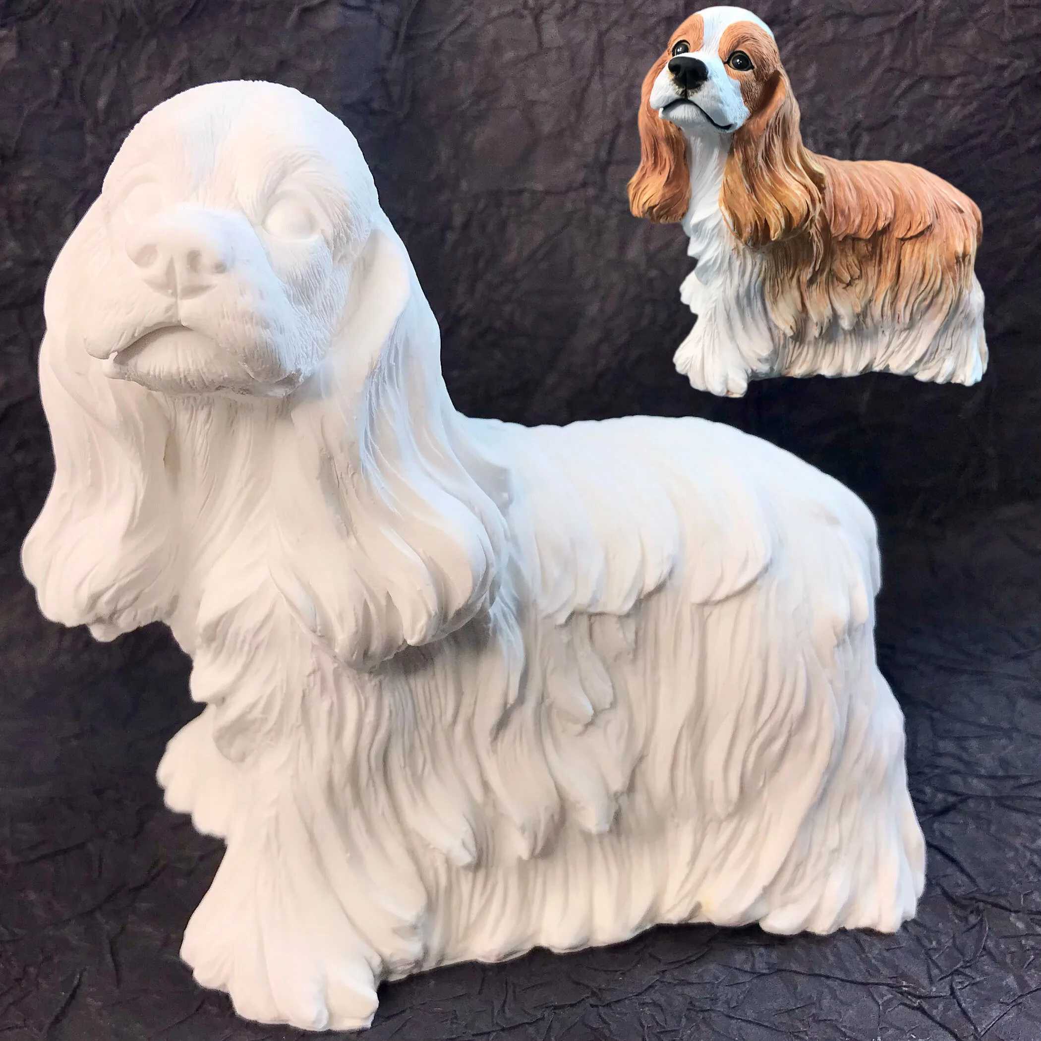 3D Dog Silicone Mold for Resin Crafts, Cocker Spaniel Cement Gypsum Mold, Animal Candle Wax Making, DIY Figurine Decor