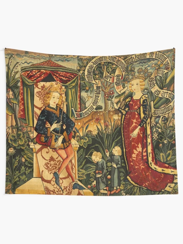 Two Riddles of the Queen of Sheba, Medieval Tapestry Tapestry Room Decoration Aesthetic Wall Hanging Room Aesthetic