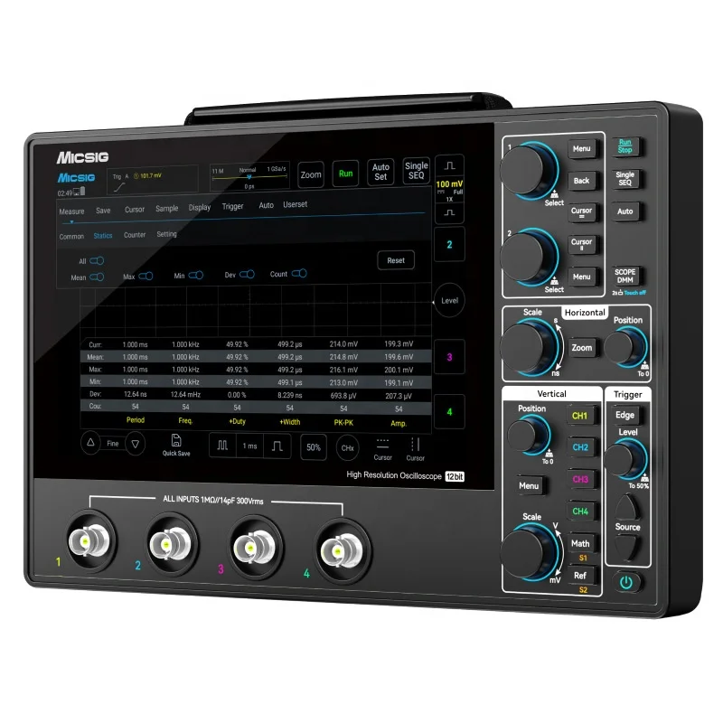 Hot Sale MHO14-100 Portable Oscilloscope 4-Channel Input Serial Bus Decoding for Automotive Electronics