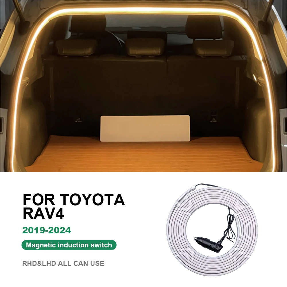 Rear Trunk Light Magnetic Induction Switch LED Strip For Toyota RAV4 2019 2020 2021-2025 Magnetic Induction Switch Interior Accs