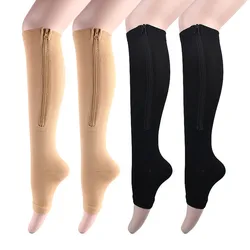 Compression Stockings Sports Pressure Long Cycling Socks Zipper Professional Leg Support Thick Women Varicose Vein Socks