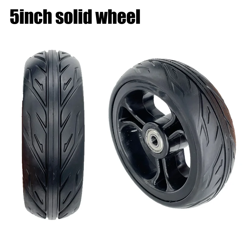 5 Inch Solid Wheel 5x1.5 5x2  Tire with Rim for Electric Vehicles Robots Drone Scooter